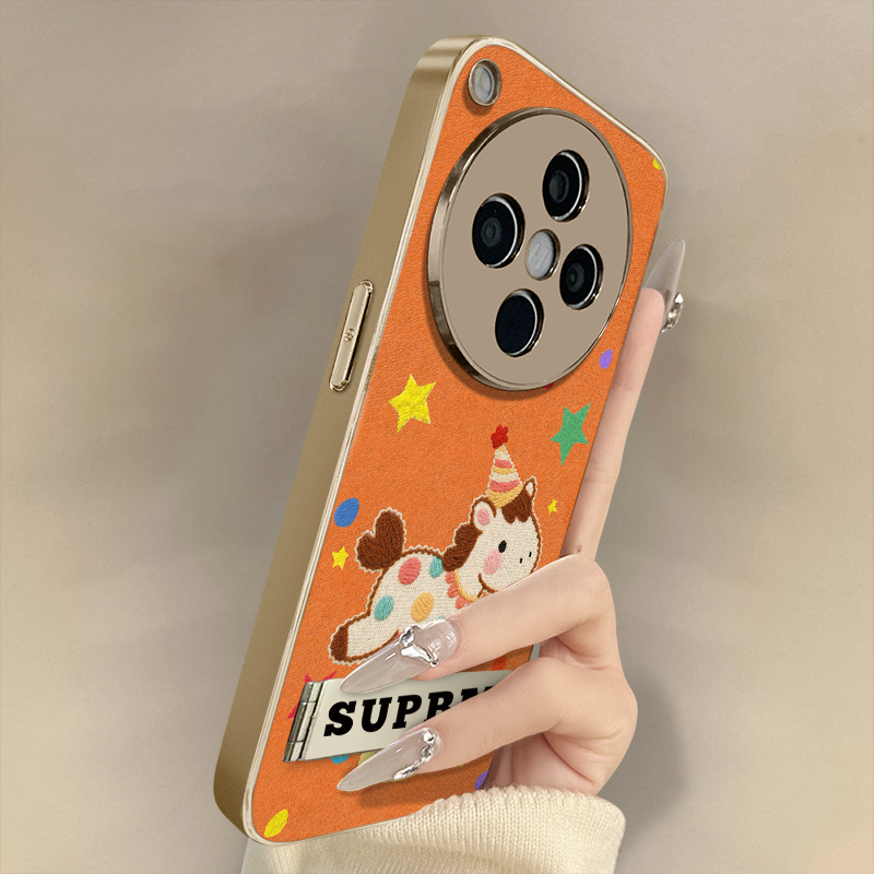 帽子小马适用于OPPOFindX9手机壳x7ultra新款findx8卡通x6网红x5可爱女a97高级a93s支架全包防摔小羊皮保护套