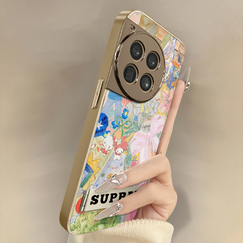 浙皇适用于一加13手机壳1加13T新款12高级11全包ace5pro防摔ace3支架网红卡通小羊皮男女可爱ace2v动物涂鸦