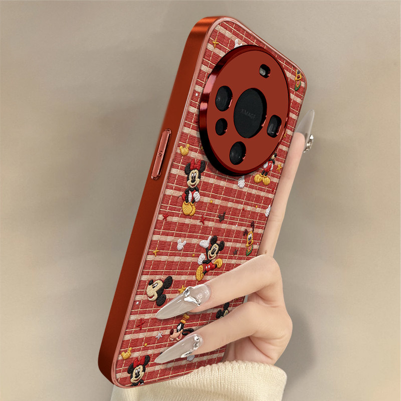 格纹米奇老鼠适用于华为mate70手机壳70pro新款70air卡通60pro+可爱小羊皮50网红40e好看30pro男女高级支架,3C数码配件,手机保护套/壳,淘宝优惠券,粉丝福利购,淘宝优惠卷