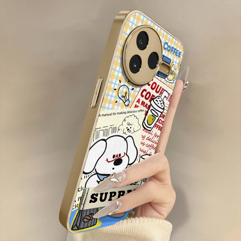 浙皇适用于红米k80手机壳k70e新款k60ultra高级50可爱note14男女创意13防摔支架羊皮卡通网红12pro咖啡眼镜狗