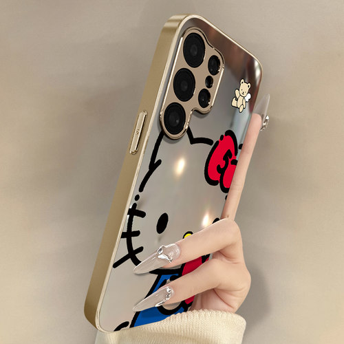 捧心猫咪适用于三星galaxys26手机壳s26plus新款s26ultra卡通s25网红可爱s24女23高级感支架22超好看独特镜面