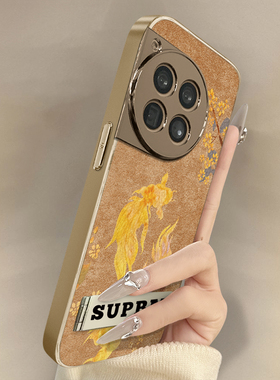 金鱼锦鲤适用一加13手机壳1加12创意11国潮ace5情侣3pro新款简约ace2v男女电镀防摔镜头小羊皮高级感支架