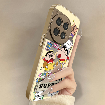 浙皇适用于一加13手机壳1加13T新款12卡通11个性ace3pro潮牌ace5pro高级镜面支架男女防摔ace2v镂空蜡笔小新