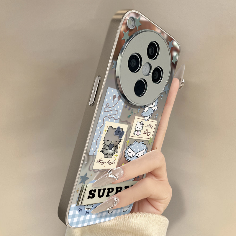 浙皇适用于oppofindx8手机壳x7ultra新款x6pro卡通x5创意a97趣味a93s高级a72镜面支架可爱女防摔a2尖帽凯蒂猫