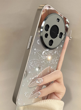 丘比特适用华为mate70手机壳Mate60Pro+高级网红proplus趣味新款50E可爱40Pro女电镀30镜面全包防摔支架