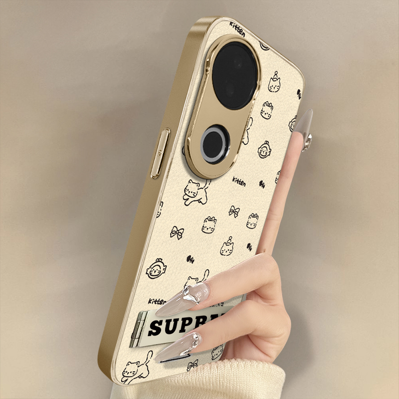 浙皇适用于vivos30手机壳s20pro新款s18e秋冬s17t网红15e可爱女高级12支架s19全包s16防摔小羊皮s10趴趴猫咪