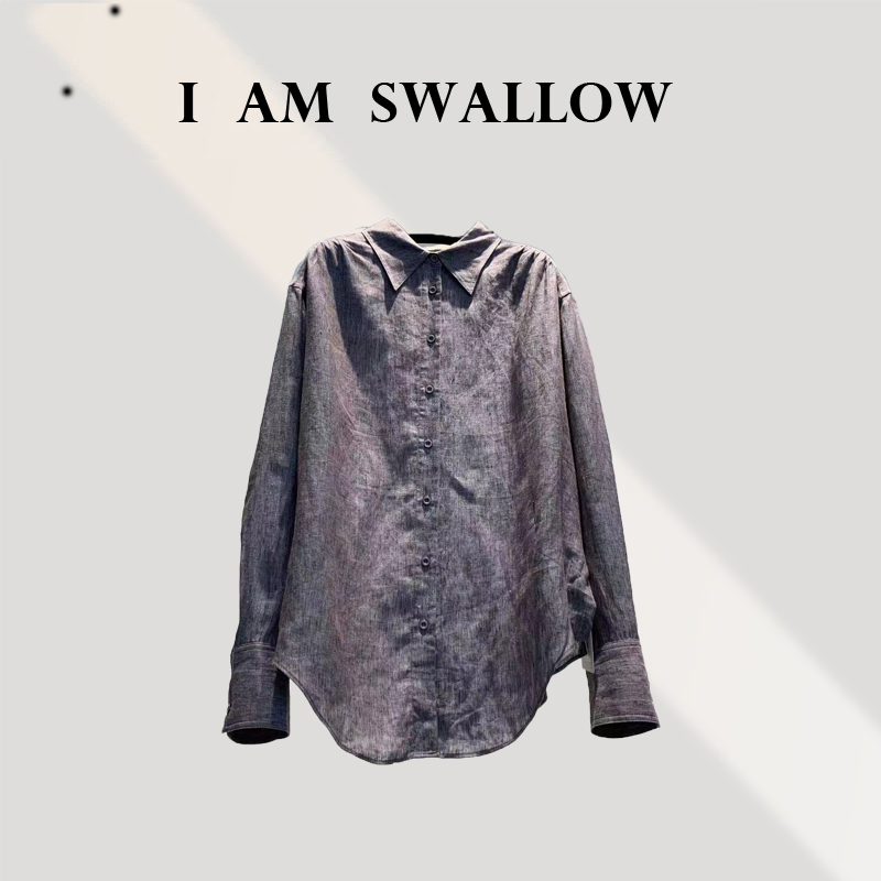 【A/M Swallow】24年春季新品亚麻长袖衬衫 B013#820 女装/女士精品 衬衫 原图主图