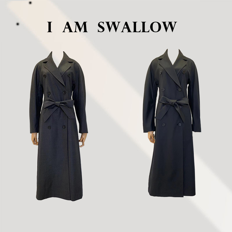 【A/M Swallow】2024春季新款双色长款风衣030108#1207