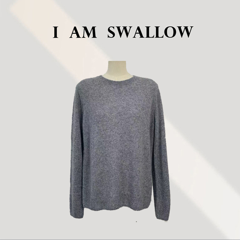 【A/M Swallow】25Ss秋冬新品AB纱真丝羊绒珠片纱毛衫02114#7755