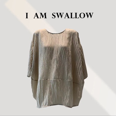 【A/M Swallow】25Ss夏季新品鬼皱真丝上衣T恤CSA026#401
