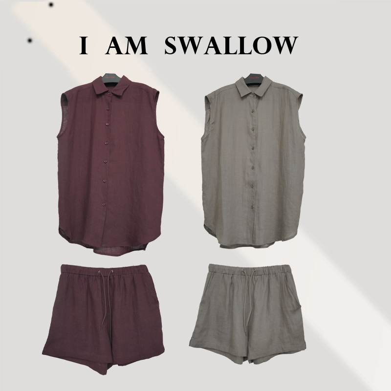 【A/M Swallow】24年春季新品亚麻套装 W2447#26 女装/女士精品 衬衫 原图主图