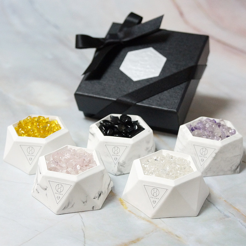 无火香薰石膏杯精油水晶小扩香器办公桌面卧室家居助眠摆件礼物品