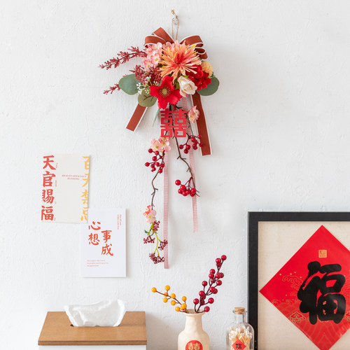 婚房仿真花室内布置装饰门墙挂件