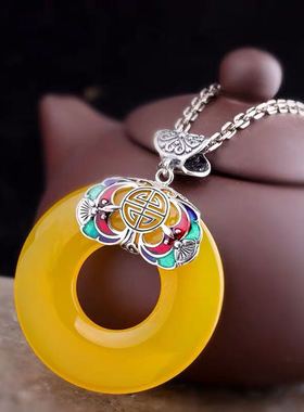 纯银女款毛衣链秋冬百搭手工吊坠