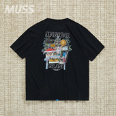 素印花休闲短袖 现货 T恤 TEE 水洗巴厘岛元 LIBERAIDERS COLLAGE