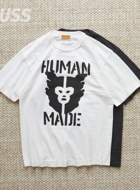 现货 HUMAN MADE GRAPHIC T-SHIRT 日产竹节棉猿人头印花短袖25SS