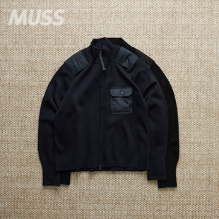 NECK 开衫 TAION KNIT立领口袋拼接针织衫 MILITARY ZIP 现货