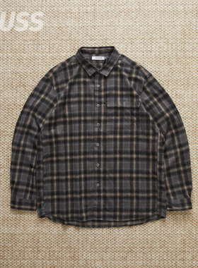 现货 NONNATIVE WORKER ZIP SHIRT 日产法兰绒休闲格纹衬衫 25AW