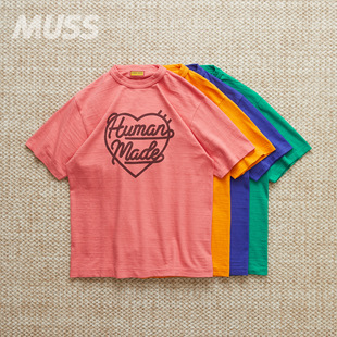 现货 HUMAN MADE COLOR TEE 日产竹节棉字母爱心印花短袖T恤 25AW