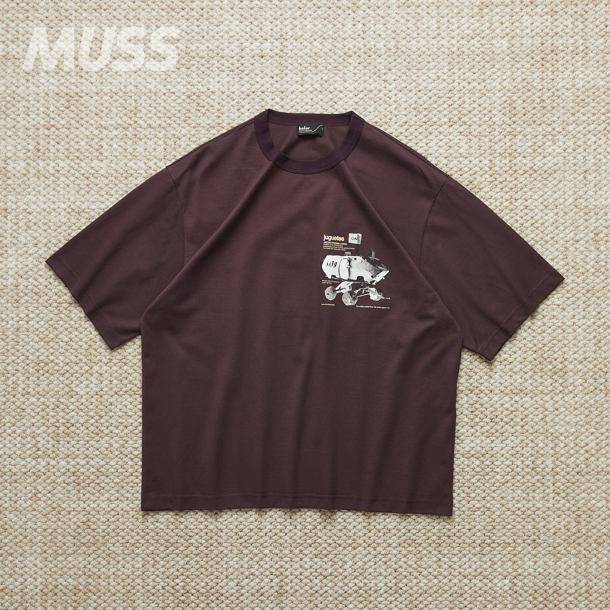 现货 KOLOR PATTERNED T-SHIRT 日产图案印花宽松休闲短袖T恤25SS