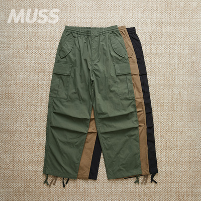 WILDTHINGS格子布复古军事工装裤