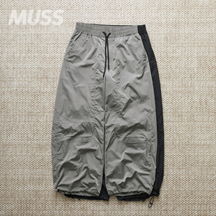 现货 JIEDA CURVE OVER NYLON PANTS 日产防水金属尼龙休闲裤