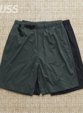 现货 N.HOOLYWOOD BELT HALF PANTS 日产机能塔夫绸休闲短裤 25SS