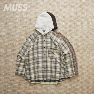 ANCELLM 日产法拉绒格纹连帽休闲衬衫 NEL HOODIE 25AW CHECK 现货