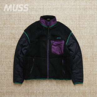 JACKET 现货 TEXTURE FEECE 日产拼接绗缝摇粒绒外套25AW KHOKI