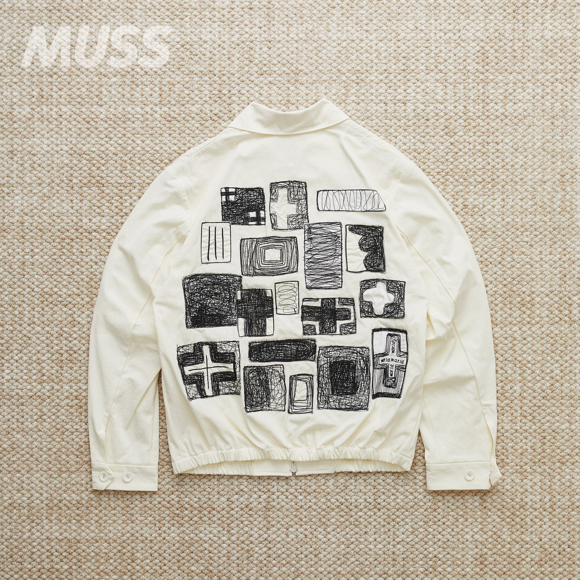 SABY艺术家刺绣补丁休闲夹克