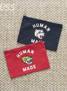 现货 HUMAN MADE BANK POUCH 字母老虎印花通勤手拿包零钱包26SS