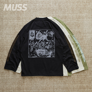 现货ROA HIKING LONG SLEEVE GRAPHIC印花拼接袖透气圆领卫衣24SS