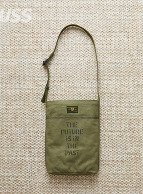 现货 HUMAN MADE MILITARY MINI BAG 爱心标语帆布通勤斜挎包25SS