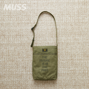 现货 HUMAN MADE MILITARY MINI BAG 爱心标语帆布通勤斜挎包25SS