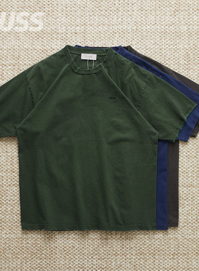 现货 JIEDA DAMAGE PIGMENT TEE 染色做旧刺绣LOGO短袖T恤 25SS