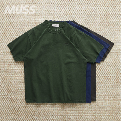 现货 JIEDA DAMAGE PIGMENT TEE 染色做旧刺绣LOGO短袖T恤 25SS