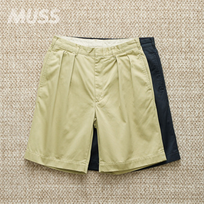 NANAMICA日产双褶斜纹布休闲短裤