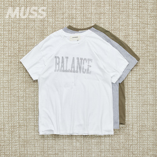 现货 ANACHRONORM BALANCE PRINT DAMAGE 做旧破坏字母短袖T恤