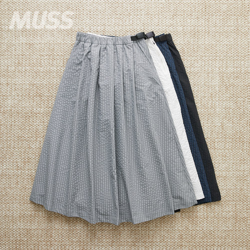 WILDTHINGS日线泡泡纱透气工装裙