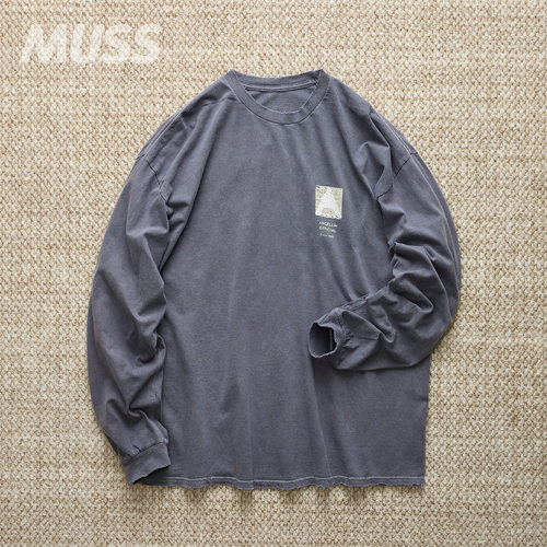 ANCELLM日产做旧破坏长袖T恤