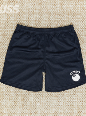 现货 STUSSY 8-BALL MESH SHORT 斯图西8号台球字母复古美式短裤