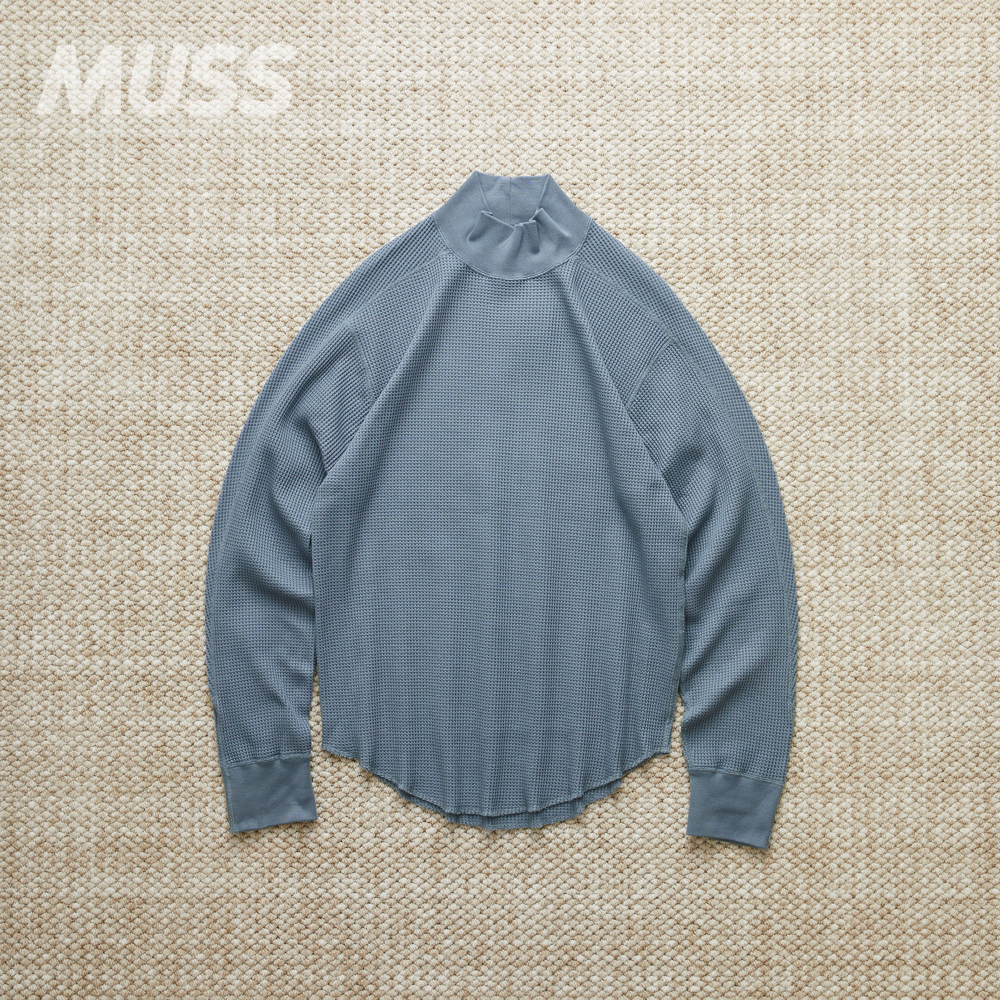 现货 NANAMICA MOCK NECK THERMAL SWEAT日产华夫格半高领T恤25SS