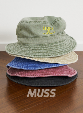 现货 WILDTHINGS PIGMENT CAP 染色做旧水洗斜纹布渔夫帽 25SS