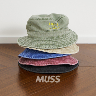 现货 WILDTHINGS PIGMENT CAP 染色做旧水洗斜纹布渔夫帽 25SS