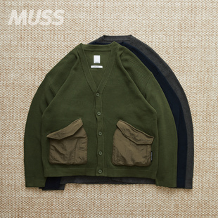 现货LIBERAIDERS KNIT CARDIGAN针织防撕裂复古军事开衫 MILITARY