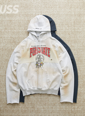 现货 PROJECT G/R REWORKED STATE HOODIE 复古做旧短款卫衣 25SS