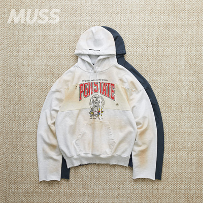 PROJECTG/R复古做旧短款卫衣