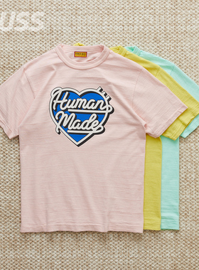 现货 HUMAN MADE COLOR T-SHIRT 日产字母爱心印花短袖T恤 25SS