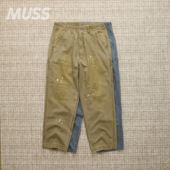 裤 现货 25AW CANVAS 擦色补丁泼墨做旧工装 LIBERAIDERS REPAIRED