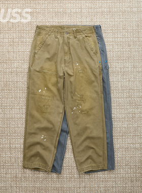 现货 LIBERAIDERS REPAIRED CANVAS 擦色补丁泼墨做旧工装裤25AW